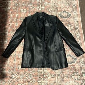 Zara leather blazer